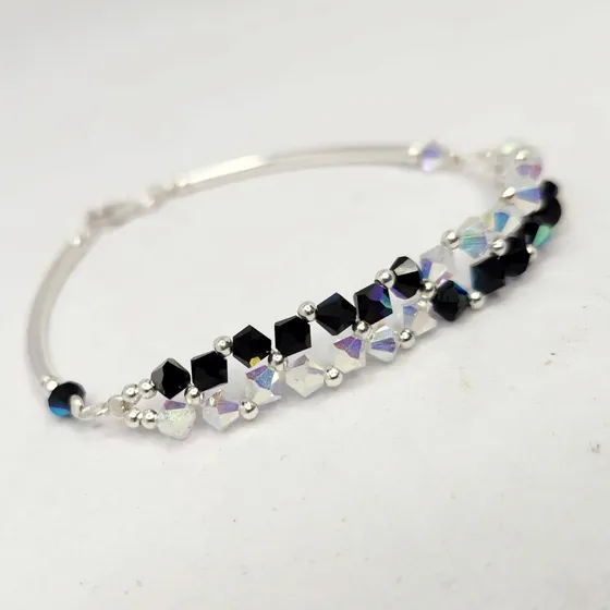Pulsera En Cristal Swarovski Elements 7 Chakras Plata 925