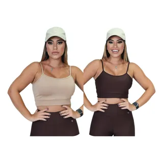 Kit-2 Top Alcinha Fina Academia Fitness C/ Bojo Suplex Power Kit-2 Top Alcinha Fina Academia Fitness C/ Bojo Suplex Power