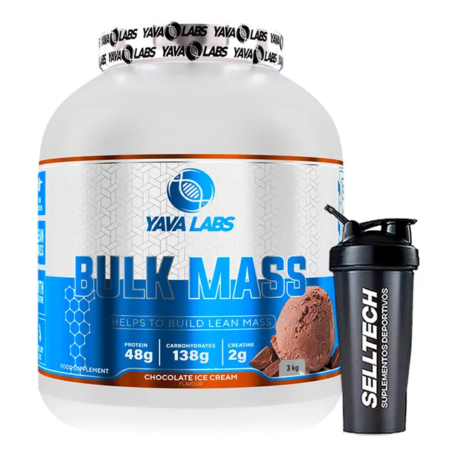 Mass Gainer Yaba Labs Bulk Mass 3kg Chocolate+shaker