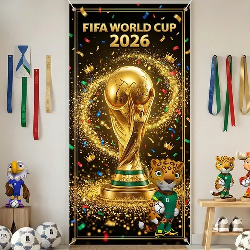 Pancarta Con Trofeo De Arce Zayu De La Copa Mundial J | MercadoLivre