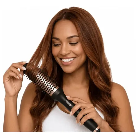 Escova Modeladora Alisadora 2 Em 1 Cacheadora Alisante 38mm Rose Gold 127/220v