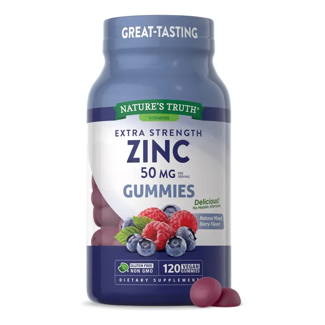 Suplemento de gomitas de zinc Nature's Truth 50 mg 120 unidades