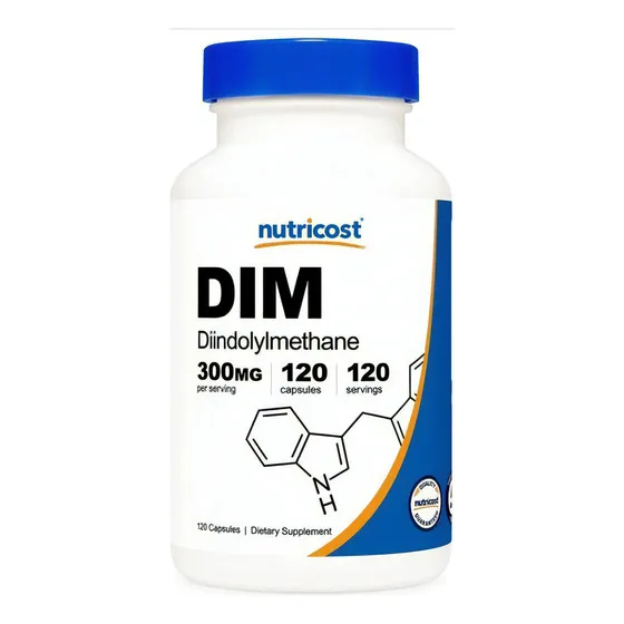 Suplemento Dim 300mg 120 Capsulas Nutricost + Bioperina 5 Mg Sabor Neutro