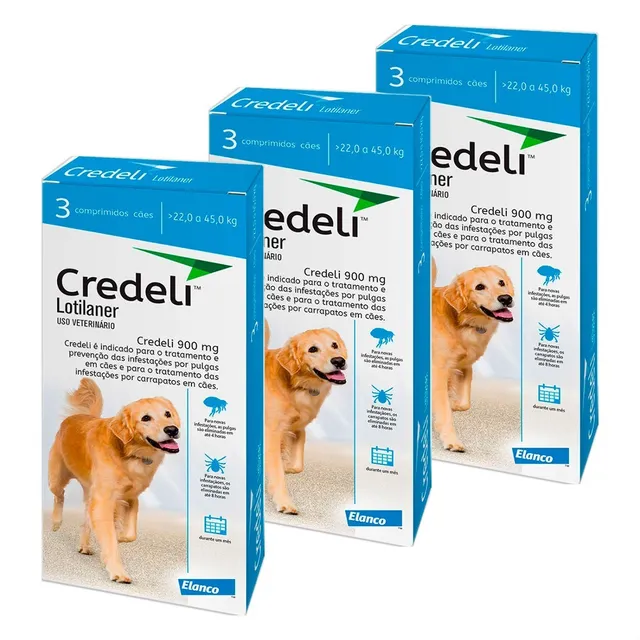 3 comprimidos Credeli Flea Ticks para perros, de 22 a 45 kg