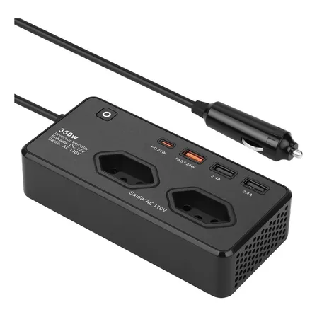 Inversor Carro 12v Para 110v Conversor 350w 6portas Usb