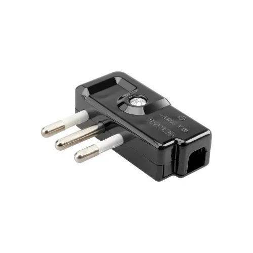 Ficha En 90° 3 En Línea 10a 250vac Negra