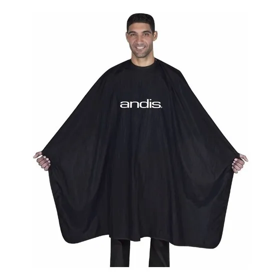 Capa O Manta Andis Barberia  Negra Con Logo Y Velcro