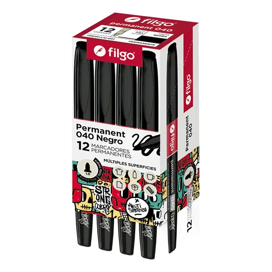 Marcador Permanente Filgo 040 - X 12 Unidades - Strong Color