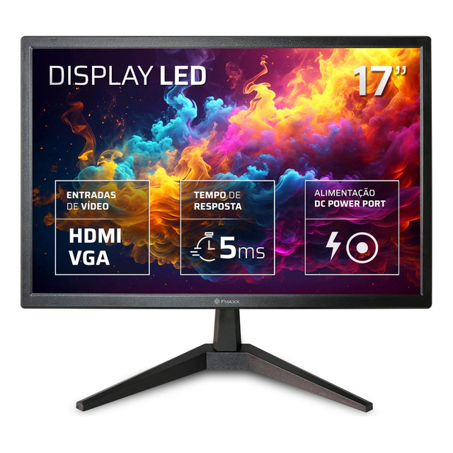 Monitor Fmaxx Mq17v Led 17 Com Hdmi Vga Vesa Cor Preto Monitor Fmaxx Mq17v Led 17 Com Hdmi Vga Vesa Cor Preto