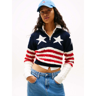 Suéter Con Estrellas Y Media Cremallera Tommy Jeans De Mujer Suéter Con Estrellas Y Media Cremallera Tommy Jeans De Mujer
