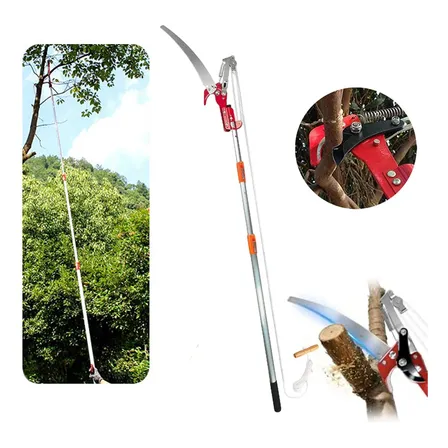 Serrote Podador 2 Em 1 Galhos Altos Cabo Telescópico 3m Vermelho