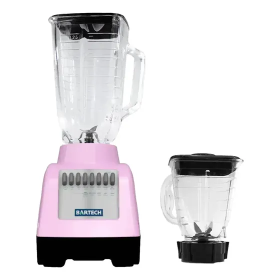 Licuadora Bartech de 1.2 L y 750 W con Vaso de Vidrio - Rosa
