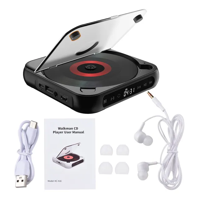 Leitor De Cd Bluetooth Portátil Compatível Com Cd/mp3/cd-rw