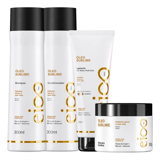 Eico Pro Óleo Sublime Shampoo Condicionador Máscara Leave-in