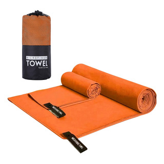 Toalla De Baño Viaje Deporte De Microfibra De Secado Rápido 2 Unidades Color Naranja Toalla De Baño Viaje Deporte De Microfibra De Secado Rápido 2 Unidades Color Naranja
