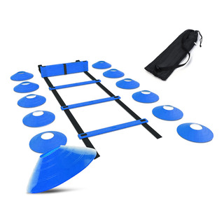 Kit Escalera Pliometrica Velocidad Entrenamiento + 10 Platos Kit Escalera Pliometrica Velocidad Entrenamiento + 10 Platos