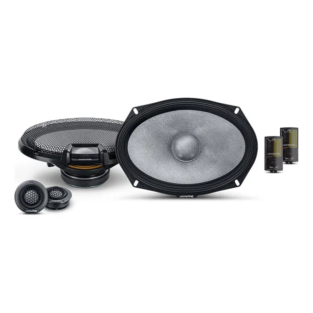Set De Medios Bocinas Alpine 6x9 R2-s69c Serie R De 2 Vias Color Negro