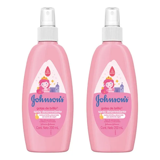 Combo Spray Para Peinar Johnsons Gotas De Brillo X2