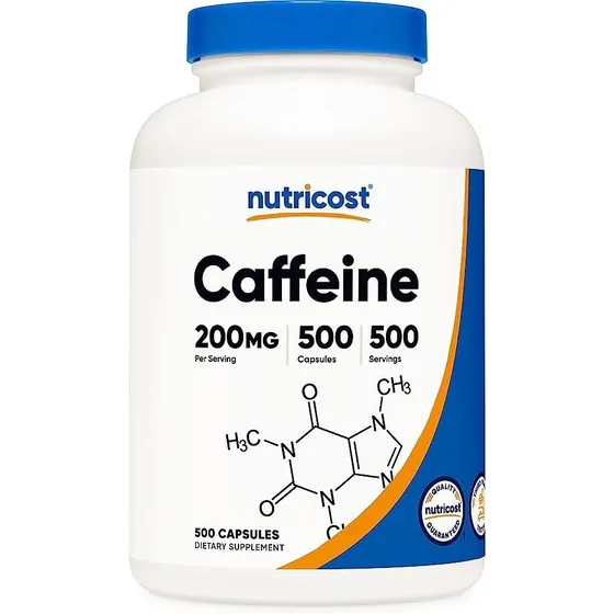 Original Nutricost Pildoras Con Cafeina, 200mg, 500 Cap