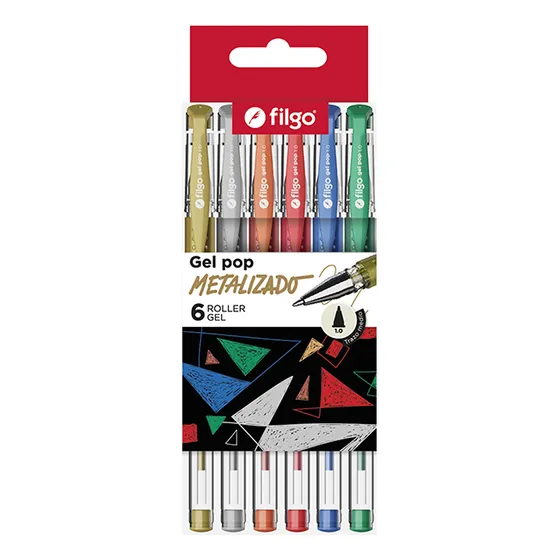 Bol. Roller Filgo Gel Pop X6 Colores Metalizados X 1 Pack