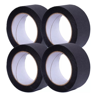 Kit C/ 4 Fita Crepe Preta Larga 48mm X 50m Alta Fixação Kit C/ 4 Fita Crepe Preta Larga 48mm X 50m Alta Fixação