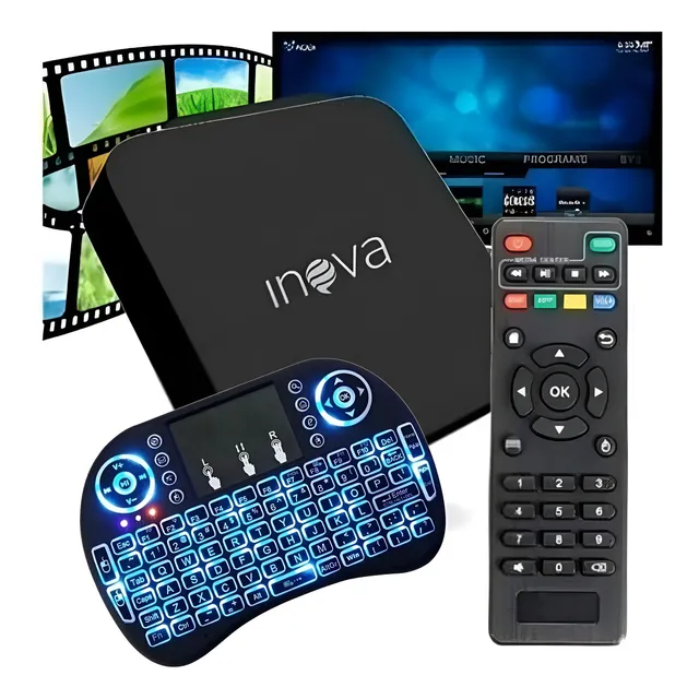 Inova Tv Box 512gb Com 4gb Ram + Mini Teclado + Brinde Extra