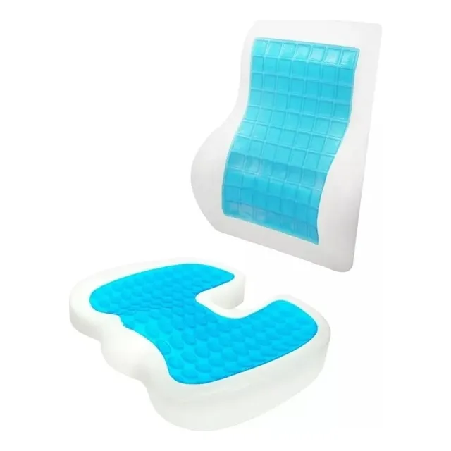 Cojín Respaldar Lumbar + Asiento Memory Foam Incluye Funda