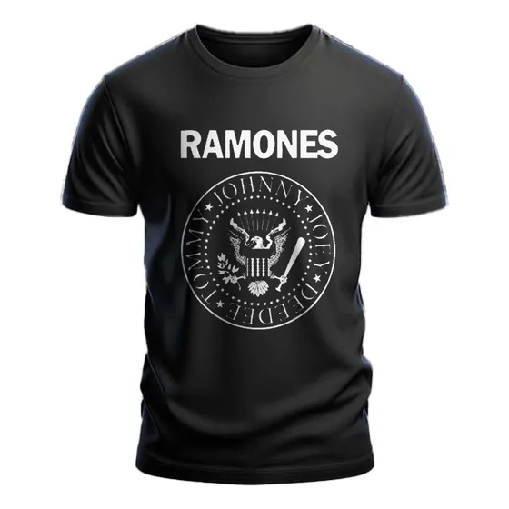 Camiseta Masculina Ramones Rock 100% Algodão Show Preto