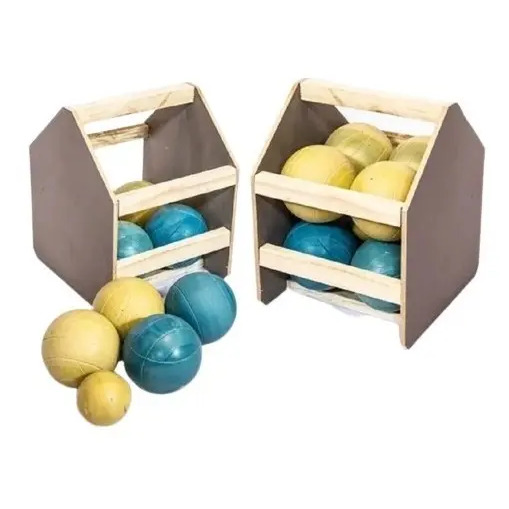 Jogo De Bocha P/grama, Areia Ou Saibro Cx De Madeira Forte Jogo De Bocha P/grama, Areia Ou Saibro Cx De Madeira Forte