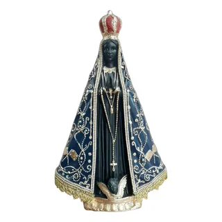 Imagem N. Sra Aparecida 44cm Modelo Italiana Pintura A Ăleo Imagem N. Sra Aparecida 44cm Modelo Italiana Pintura A Ăleo