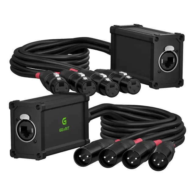 Gearit 4 Channel Snake (cable De División De 2 Pies) Xlr De