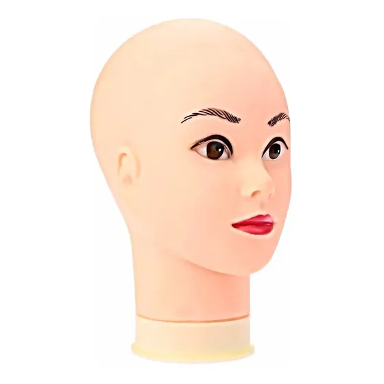 Cabezote Maniqui Calvo Sin Pelo Siliconado 28cm Peluqueria