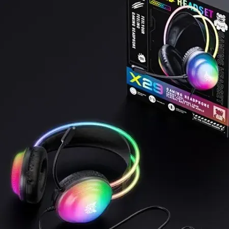 Audifonos Gamer Alámbrico Onikuma X29 Luz Led 3.5mm Negro