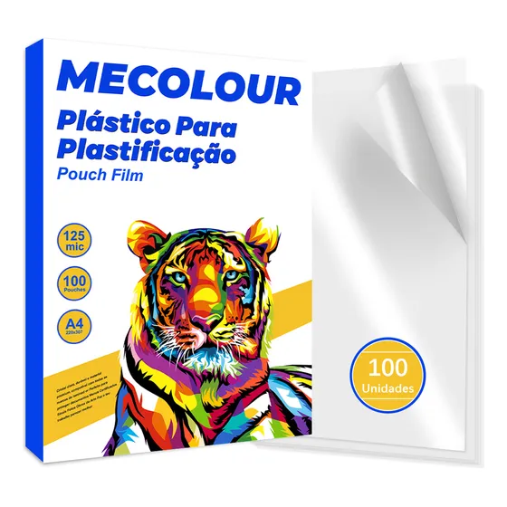 Plástico Para Plastificação A4 125 Micras 100 Folhas Mecolour Plastico Para Plastificar Documentos Fotos