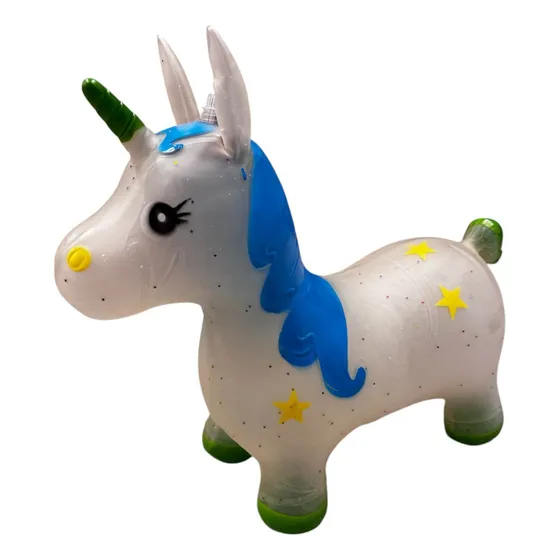Unicornio Saltarin Caballito Inflable Niños Con Luz Y Sonido