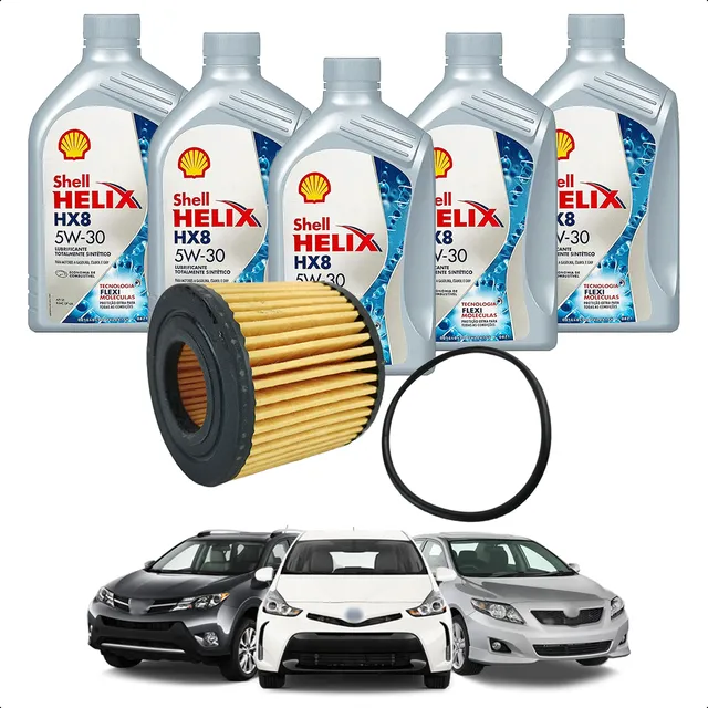 Kit Revisão Troca Oleo Shell 5w30 Prius Rav4 Corolla