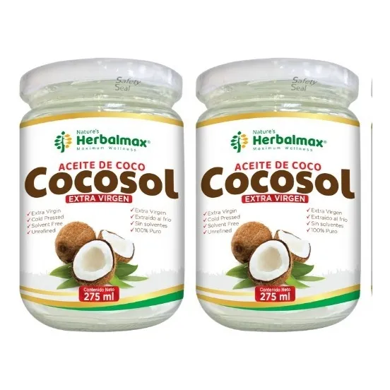 Aceite Coco Extra Virgen 275ml, Extraído Al Frío Promo 2x