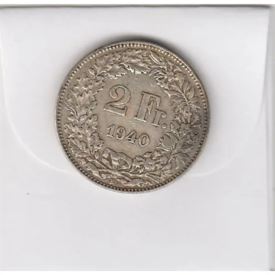 Suiça, 2 Francos De Prata De 1940