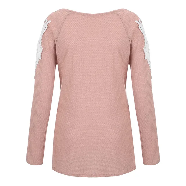 Camiseta Manga Larga Boton Blusa Casual Cuello V