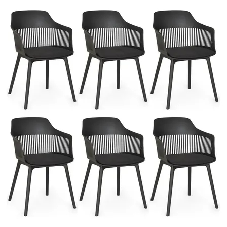 Kit 6 Cadeiras De Jantar Estofada Marcela Magazine Decor Cor Preto