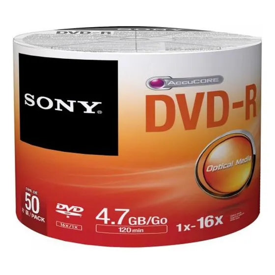 Dvd-r Sony 16x 4,7 Gb, Pacote Com 50