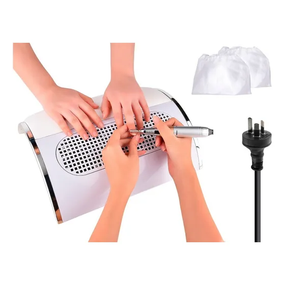 Colector Extractor De Polvo Para Uñas Manicura Pies + Bolsas Color Blanco