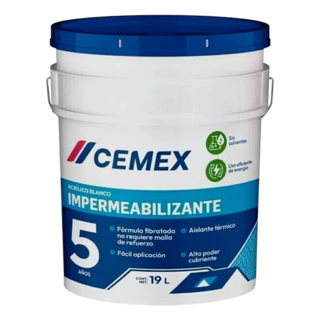 Cemex Impermeabilizante Acrilico Blanco 5 Años 19l