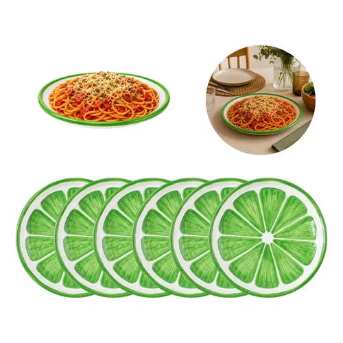 Conjunto Com 6 Pratos De Sobremesa Pineapple Natural Diâmetro De