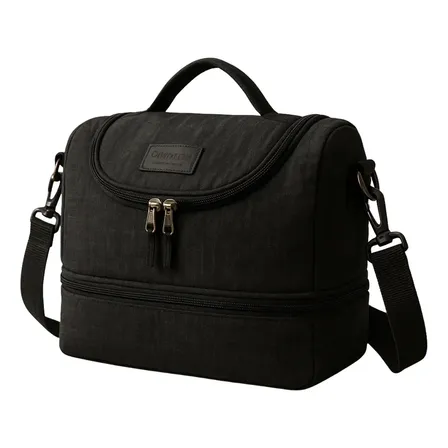 Bolsa Térmica Marmita Lancheira Sacola Marmiteira Fitness Cor Termica Preta