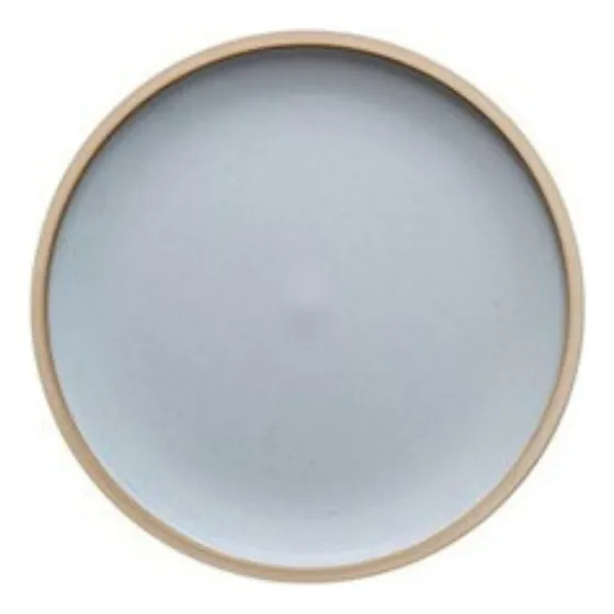 Plato De Postre  Llano 21cm Diámetro Cerámica Porcelana Gris
