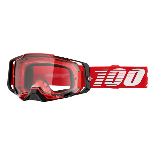 Óculos Motocross 100% Armega Vermelho Transparente