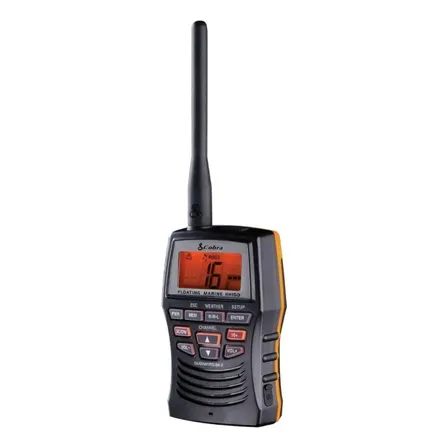 Cobra Marine Vhf Radio Hh150 - Radio Flotante (3 W), Color B Color Negro