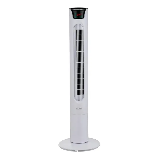 Ventilador De Torre 99 Cm. Digital Control Remoto 36w Atvio 99.06 Cm 60 Hz Blanco Negro Plástico 1