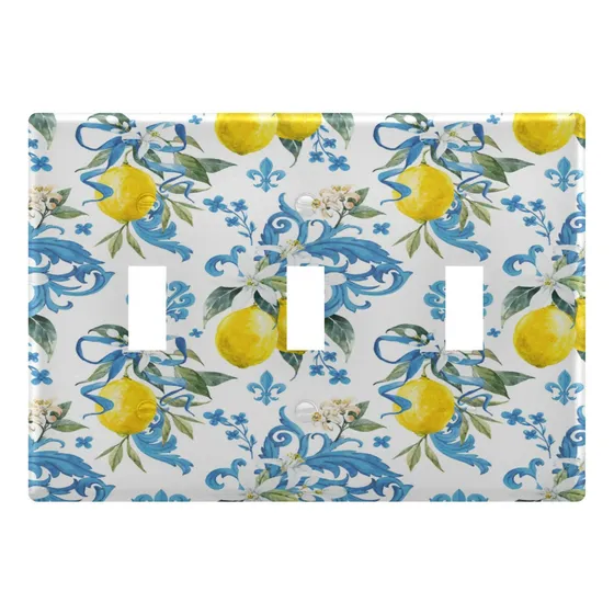 Cubierta Placa Pared Triple Palanca Limon Estilo Siciliano 3